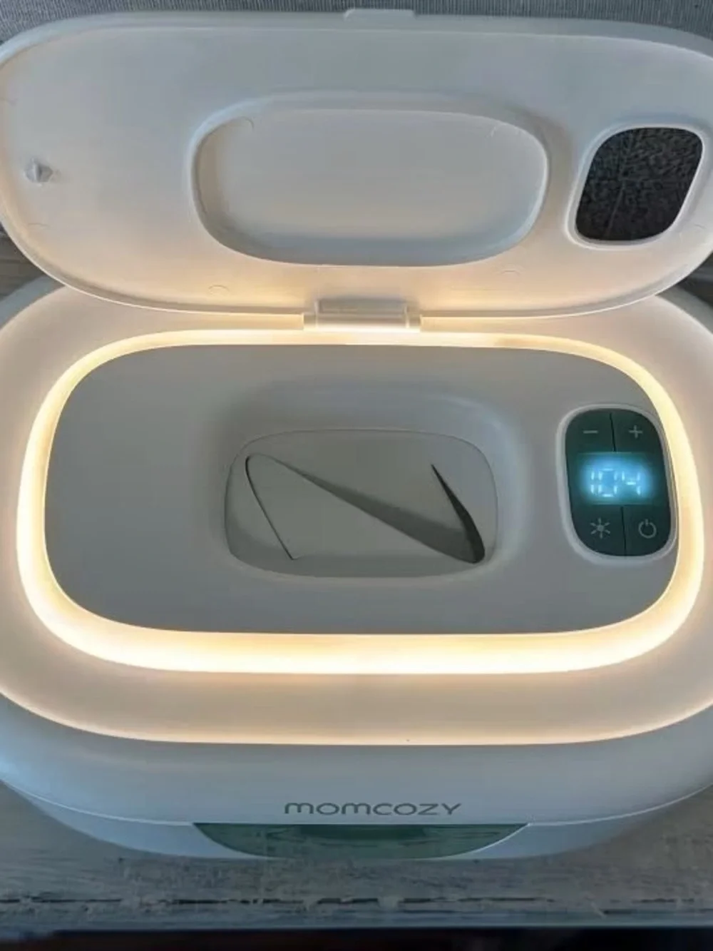 White & Green Baby Wipe Warmer